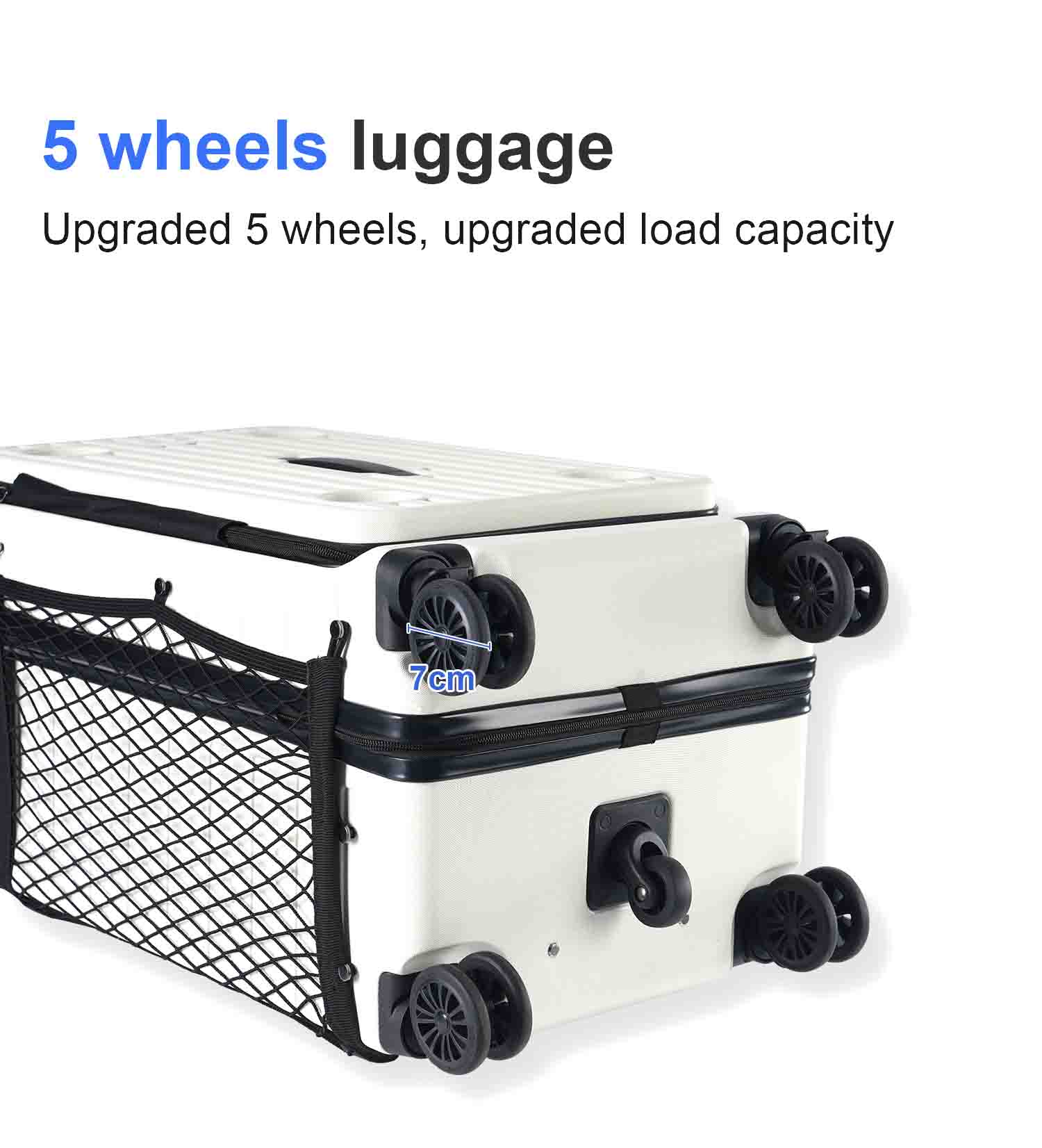 5 Wheels Luggage Suitcase