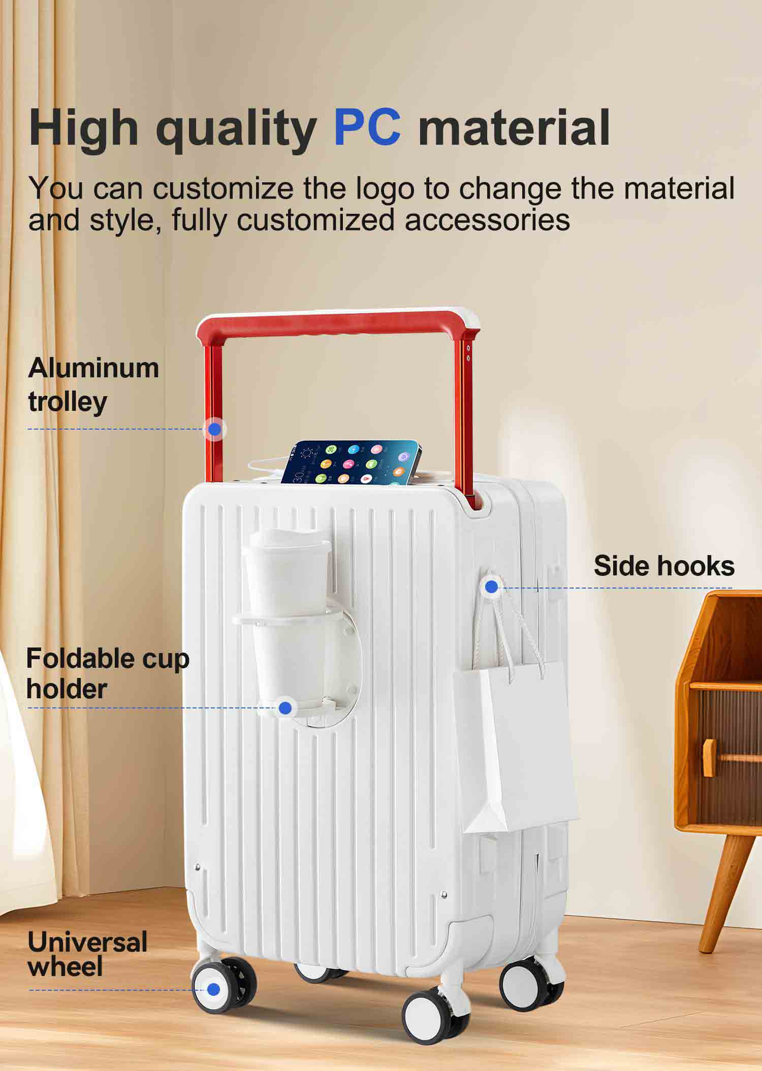 2-Piece Wide Trolley Luggage Set