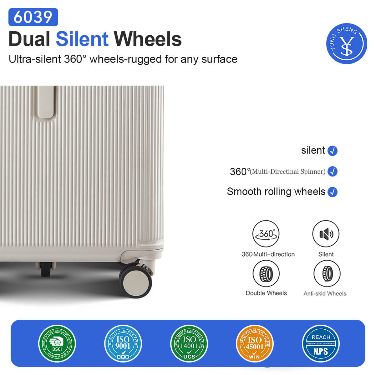 Trolley Bag with 5 spinner wheels