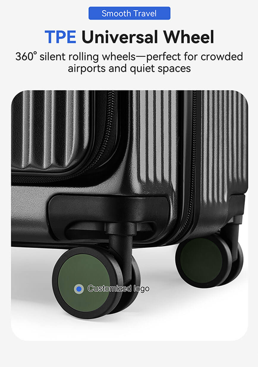 travel luggage suitcase with cup holder