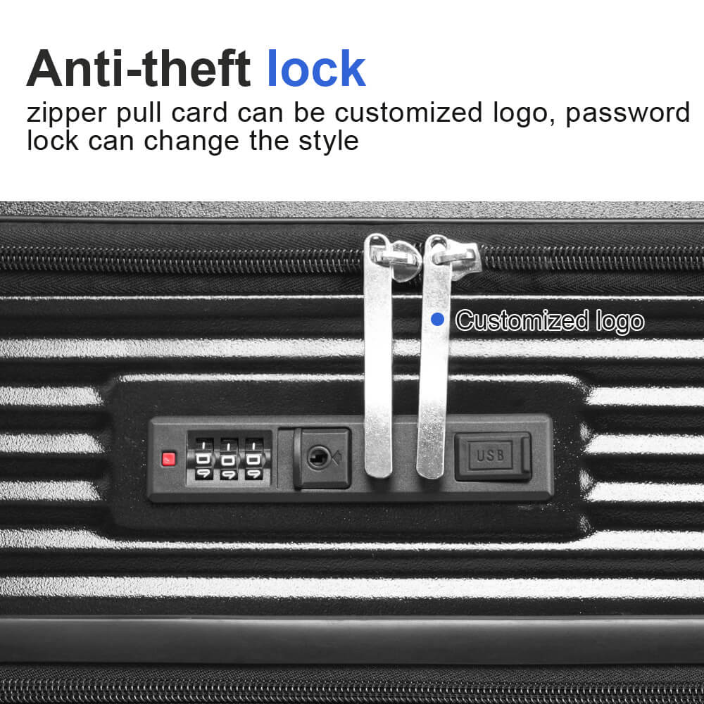 Suitcase with USB Charging Port Lock